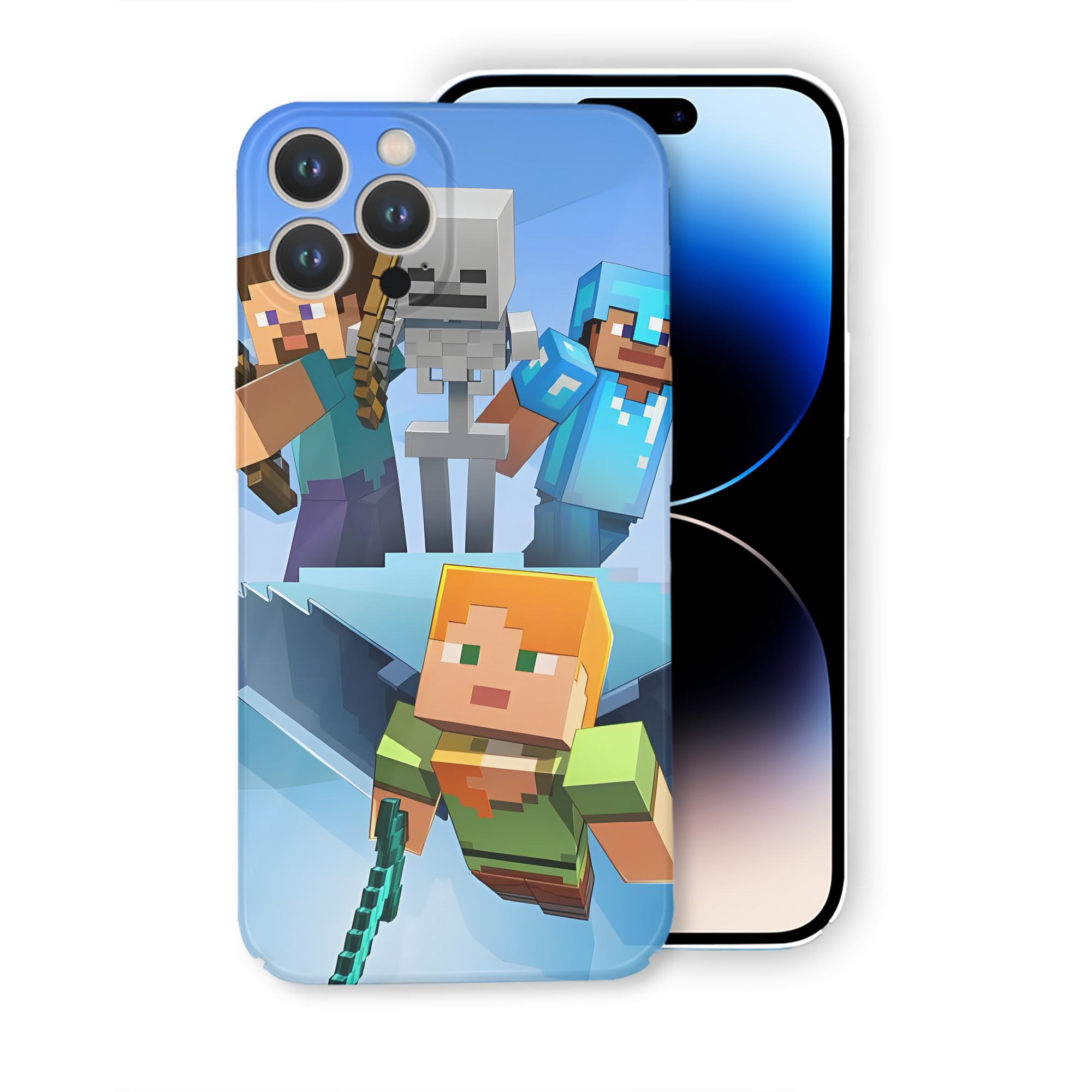 （画像用） マインクラフト ブロックの世界 Minecraft MC Block world 【iPhone 14シリーズ対応】ハードケース
